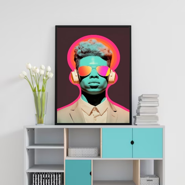Quadro Decorativo Ouvindo Música