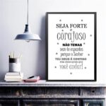 Quadro Seja Forte e Corajoso Minimalista