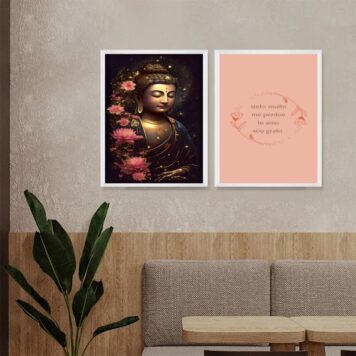 Kit 2 Quadros Meditação Hooponopono Buda B