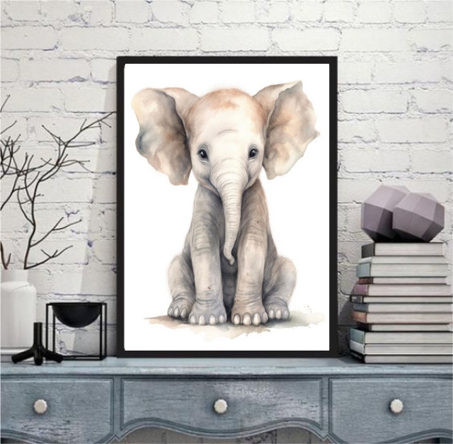 Quadro Arte Infantil Elefantinho