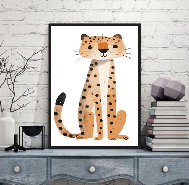 Quadro Arte Infantil Oncinha
