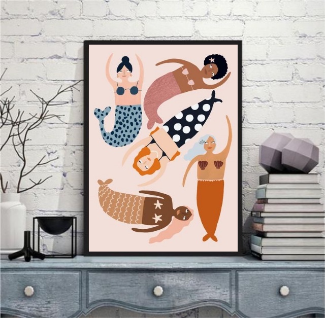 Quadro Arte Mulheres Sereias
