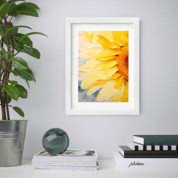 Quadro Decorativo Meio Girassol 60x48cm b