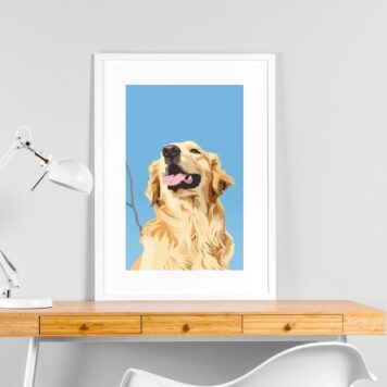 Quadro Golden Retriever - 60x48 Cm B