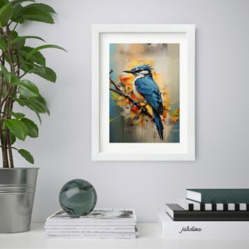 Quadro Martim Pescador Aquarela b