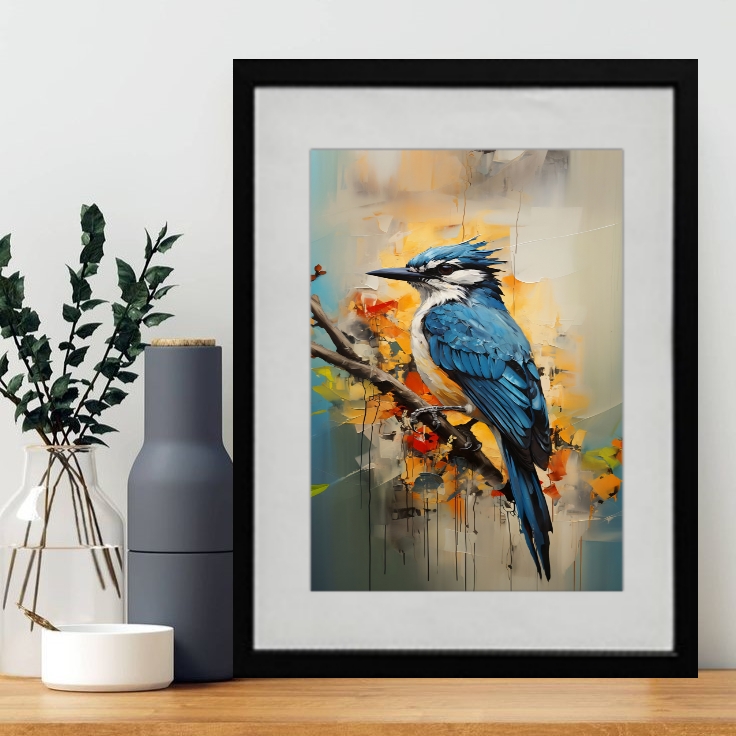 Quadro Martim Pescador Aquarela