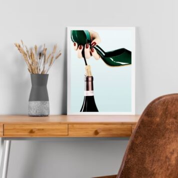 Quadro Vinho - Sapato Salto Saca Rolha B