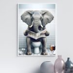 Quadro Divertido Banheiro - Elefante