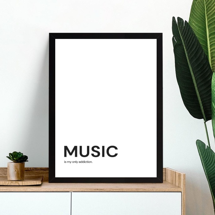 Quadro Minimalista Music - My Only Addiction