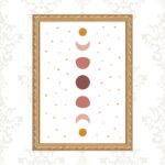 Quadro Moldura Dourada Fases Lua Boho