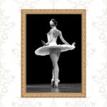 Quadro Moldura Dourada Fotografia Bailarina