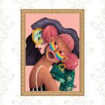 Quadro Moldura Dourada Mulheres Lésbicas