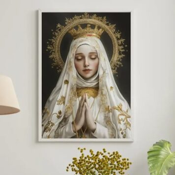 Quadro Nossa Senhora De Fátima - Ouro b