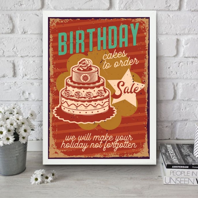 Quadro Para Cozinha Bolo De Aniversário