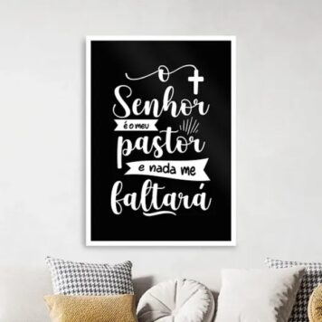 Quadro Senhor Meu Pastor - Preto e Branco b