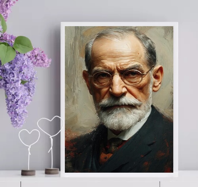 Quadro Sigmund Freud Estilo Pintura