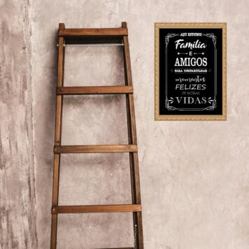 Quadro Moldura Dourada Área Gourmet b