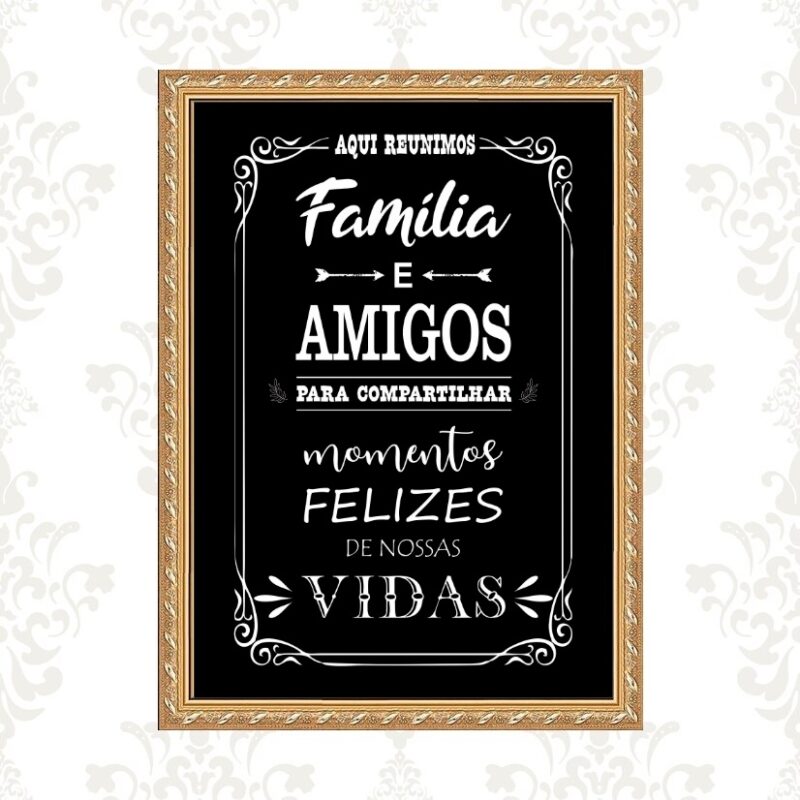 Quadro Moldura Dourada Área Gourmet