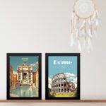 Kit 2 Quadros Decorativos Itália - Roma