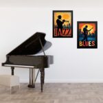 Kit 2 Quadros Músicos Jazz e Blues