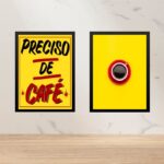 Kit 2 Quadros Para Cozinha - Preciso De Café