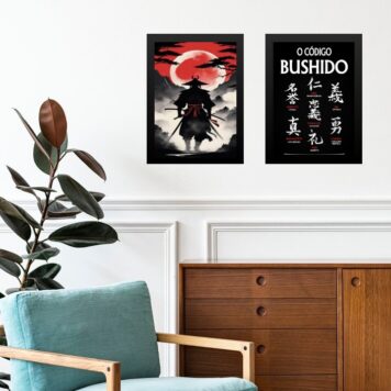 Kit 2 Quadros Samurai - Código Bushido b