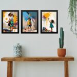 Kit 3 Quadros Decorativos Artes Crianças Pintando