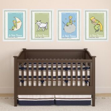 Kit 4 Quadros Quarto Infantil Menino Pequeno Príncipe b