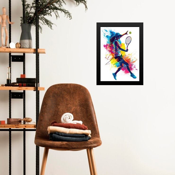 Quadro Arte Abstrata Tenista - Colorido