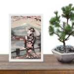 Quadro Arte Oriental - Gata Com Kimono
