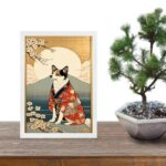 Quadro Arte Oriental Paisagem Com Cachorro