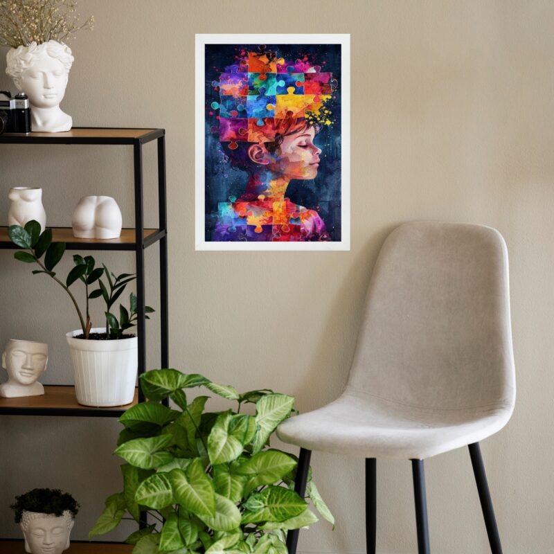 Quadro Decorativo Arte Autismo Aquarela b