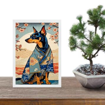 Quadro Decorativo Arte Oriental - Cachorro b