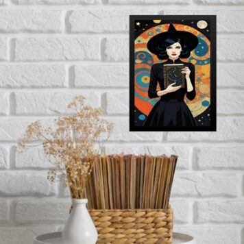 Quadro Decorativo Bruxa Com Livro