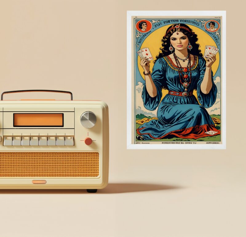 Quadro Decorativo Cigana Com Cartas Baralho