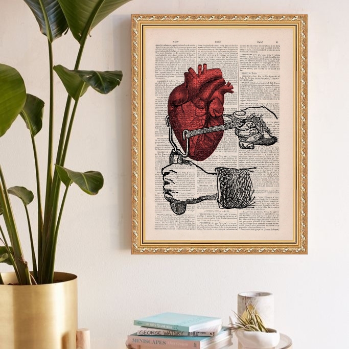 Quadro Decorativo Coração Vintage