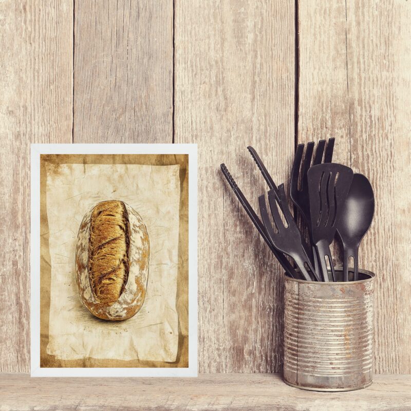 Quadro Decorativo Cozinha Pão Italiano b