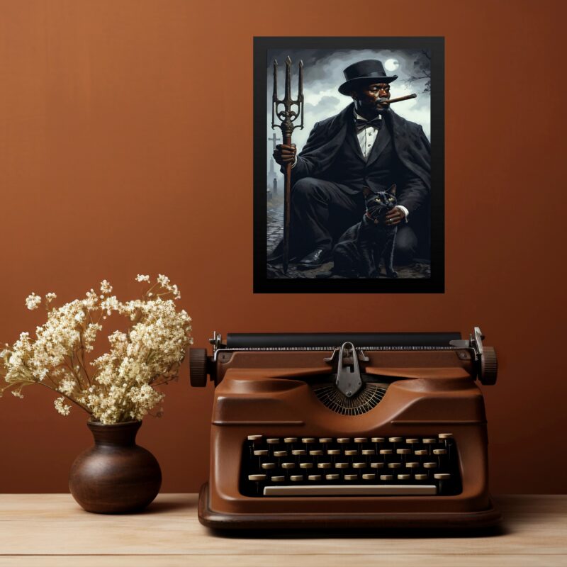 Quadro Decorativo Exu Gato Preto b