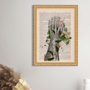 Quadro Decorativo Fisiologia Floral Mão b