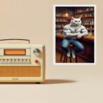 Quadro Decorativo Gato Bombado