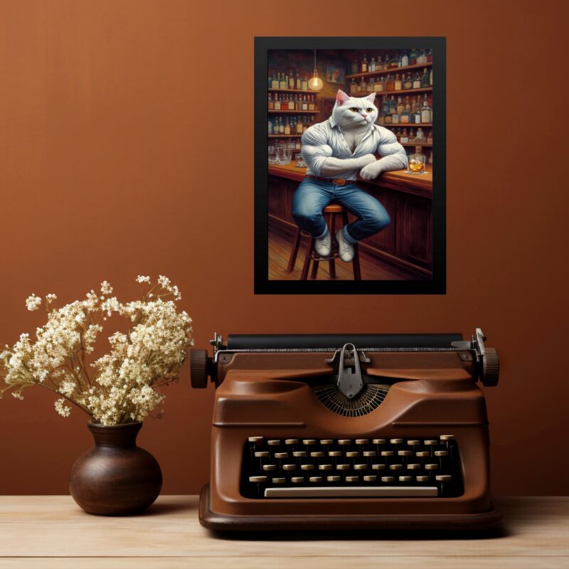 Quadro Decorativo Gato Bombado b