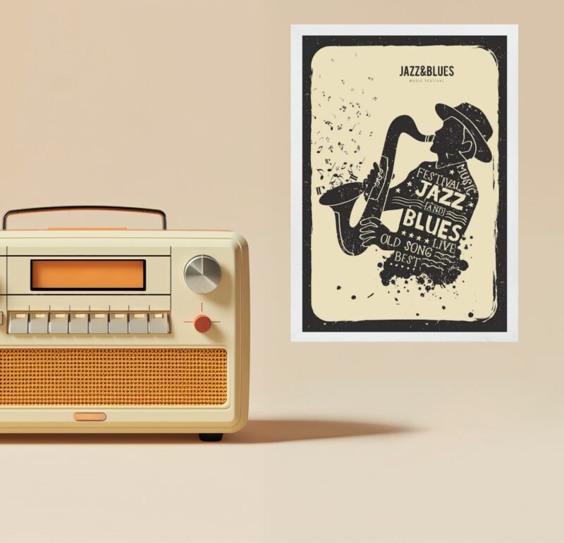 Quadro Decorativo Jazz e Blues - Cartaz