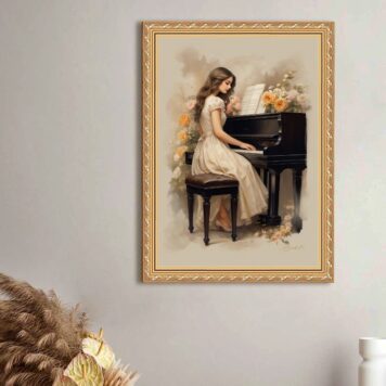 Quadro Decorativo Mulher e Piano b