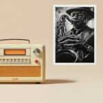 Quadro Decorativo Músico Jazz - Grafite