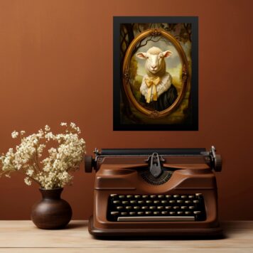 Quadro Decorativo Ovelha - Retrato Antigo b