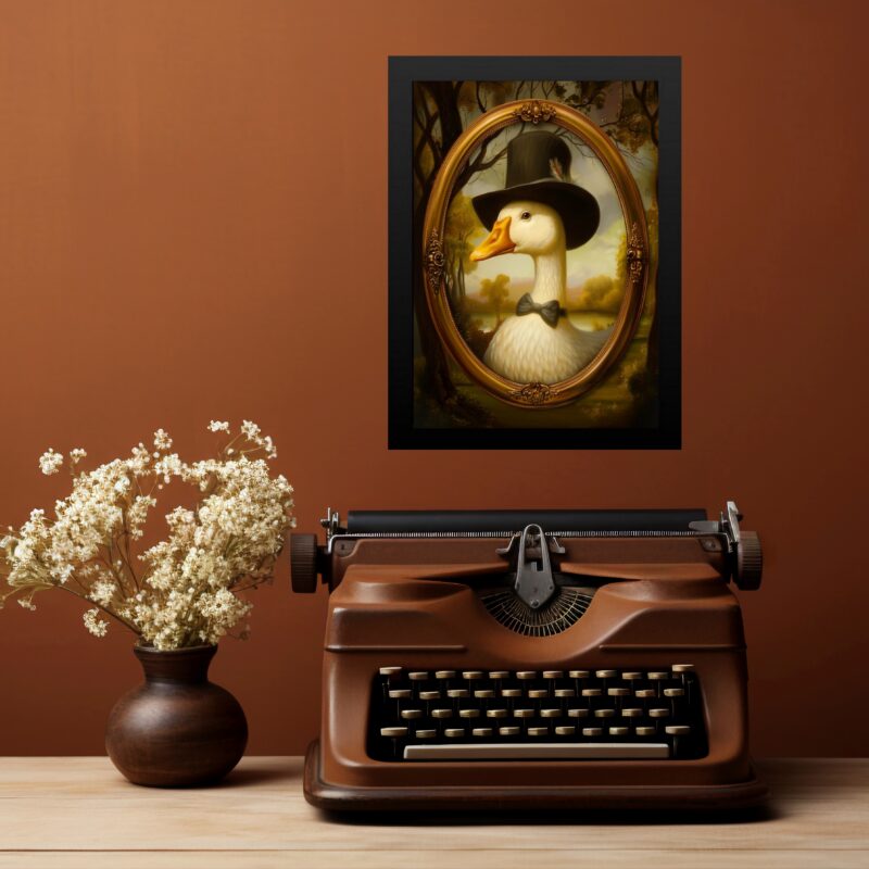 Quadro Decorativo Pato - Retrato Antigo b