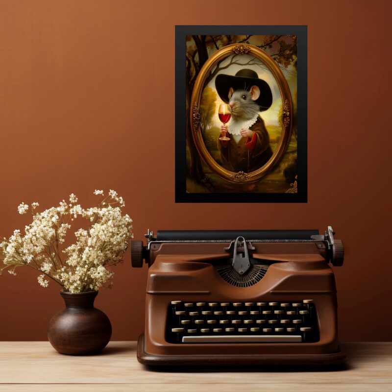 Quadro Decorativo Ratinho Vintage b