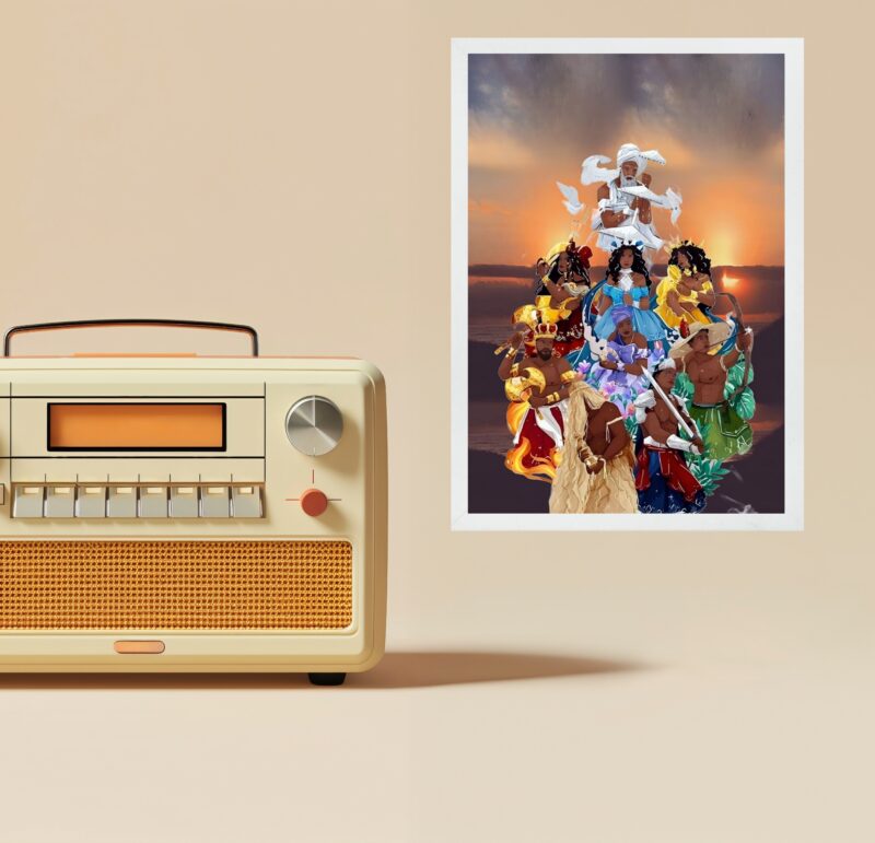 Quadro Decorativo Reunião Dos Orixás