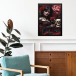 Quadro Decorativo Umbanda Rosa Caveira