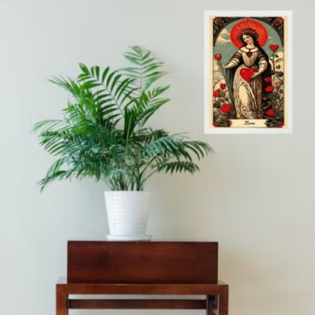 Quadro Decorativo Vintage Carta Tarot Amor b